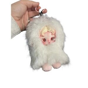 SKULLPANDA You Found Me Plush Doll Pendant Keychain White Fluffy